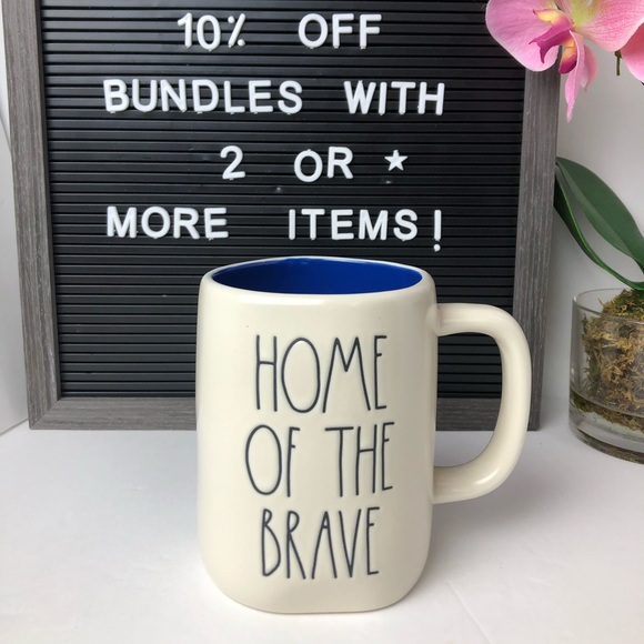 ©️ NEW Rae Dunn HOME OF THE BRAVE mug - Picture 2 of 10